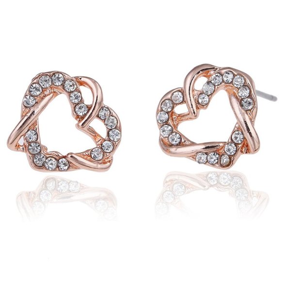 Rose Gold Stud Earrings ZBLXLX07120 - Picture 3 of 4